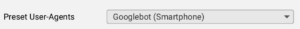 Googlebot (Smartphone) for preset user-agents in screaming frog